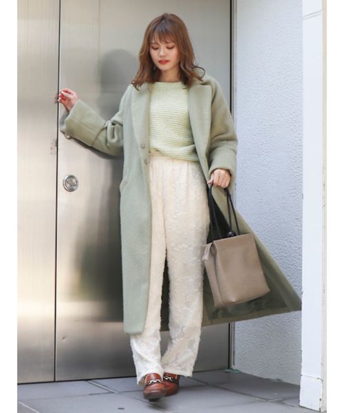 dazzlin（ダズリン）の「フラッフィフレアパンツ（その他パンツ・レディース・オフホワイト/ブラック・FREE）」の7枚目の写真