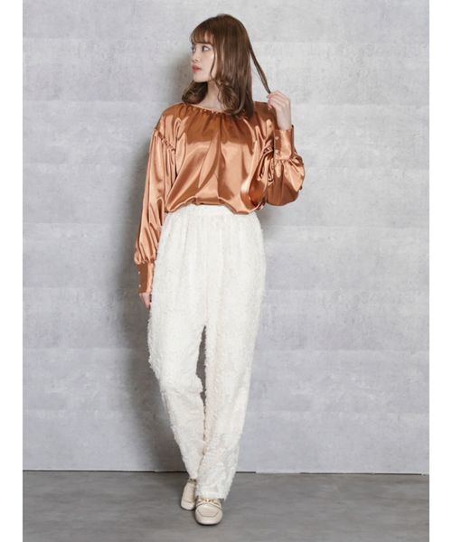 dazzlin（ダズリン）の「フラッフィフレアパンツ（その他パンツ・レディース・オフホワイト/ブラック・FREE）」の9枚目の写真