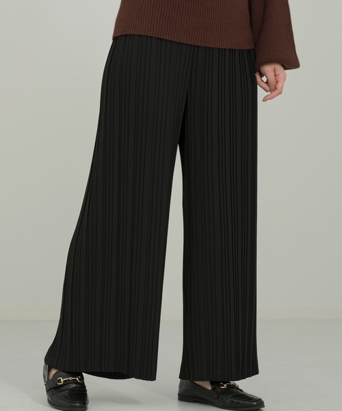 Ambre Neige（アンブルネージュ）の「プリーツワイドパンツ／【WEB/EC限定商品】（その他パンツ・レディース・ブラック/グレー/グリーン系その他/ブラウン・FREE）」の2枚目の写真