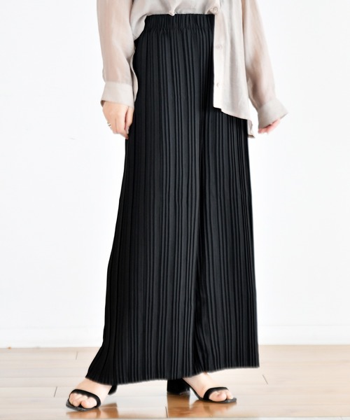 Ambre Neige（アンブルネージュ）の「プリーツワイドパンツ／【WEB/EC限定商品】（その他パンツ・レディース・ブラック/グレー/グリーン系その他/ブラウン・FREE）」の22枚目の写真
