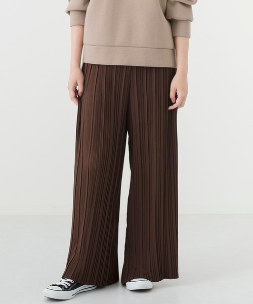 Ambre Neige（アンブルネージュ）の「プリーツワイドパンツ／【WEB/EC限定商品】（その他パンツ・レディース・ブラック/グレー/グリーン系その他/ブラウン・FREE）」の5枚目の写真