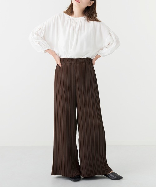Ambre Neige（アンブルネージュ）の「プリーツワイドパンツ／【WEB/EC限定商品】（その他パンツ・レディース・ブラック/グレー/グリーン系その他/ブラウン・FREE）」の6枚目の写真