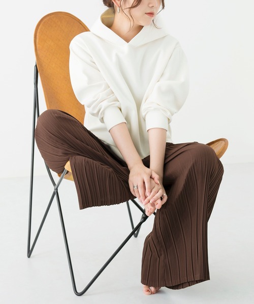 Ambre Neige（アンブルネージュ）の「プリーツワイドパンツ／【WEB/EC限定商品】（その他パンツ・レディース・ブラック/グレー/グリーン系その他/ブラウン・FREE）」の7枚目の写真