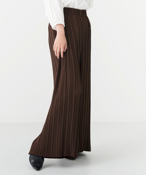 Ambre Neige（アンブルネージュ）の「プリーツワイドパンツ／【WEB/EC限定商品】（その他パンツ・レディース・ブラック/グレー/グリーン系その他/ブラウン・FREE）」の9枚目の写真