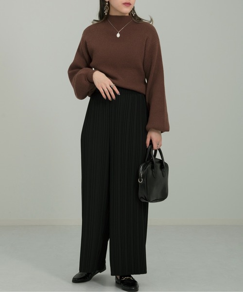 Ambre Neige（アンブルネージュ）の「プリーツワイドパンツ／【WEB/EC限定商品】（その他パンツ・レディース・ブラック/グレー/グリーン系その他/ブラウン・FREE）」の13枚目の写真