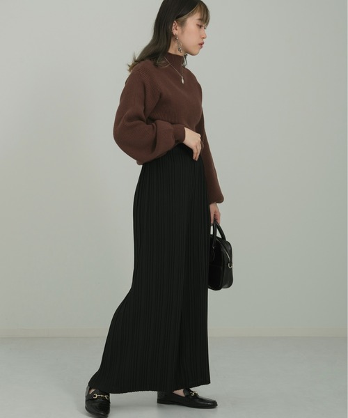 Ambre Neige（アンブルネージュ）の「プリーツワイドパンツ／【WEB/EC限定商品】（その他パンツ・レディース・ブラック/グレー/グリーン系その他/ブラウン・FREE）」の14枚目の写真