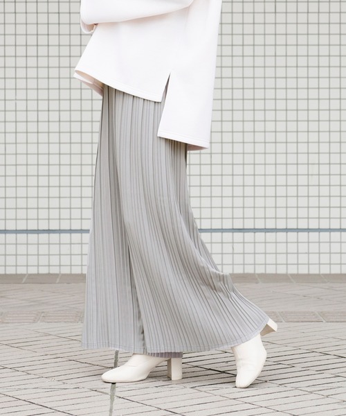 Ambre Neige（アンブルネージュ）の「プリーツワイドパンツ／【WEB/EC限定商品】（その他パンツ・レディース・ブラック/グレー/グリーン系その他/ブラウン・FREE）」の21枚目の写真