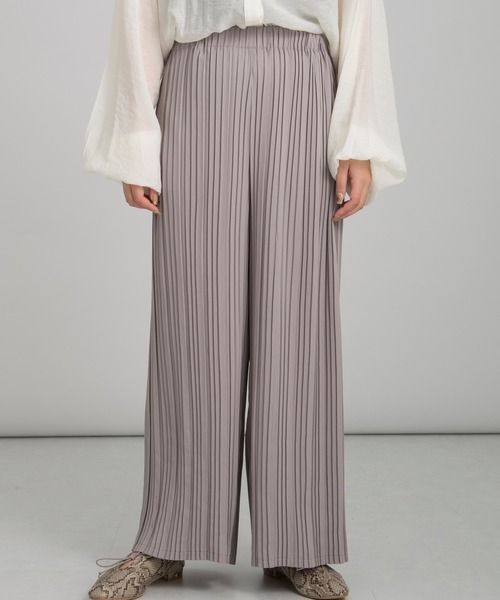 Ambre Neige（アンブルネージュ）の「プリーツワイドパンツ／【WEB/EC限定商品】（その他パンツ・レディース・ブラック/グレー/グリーン系その他/ブラウン・FREE）」の17枚目の写真