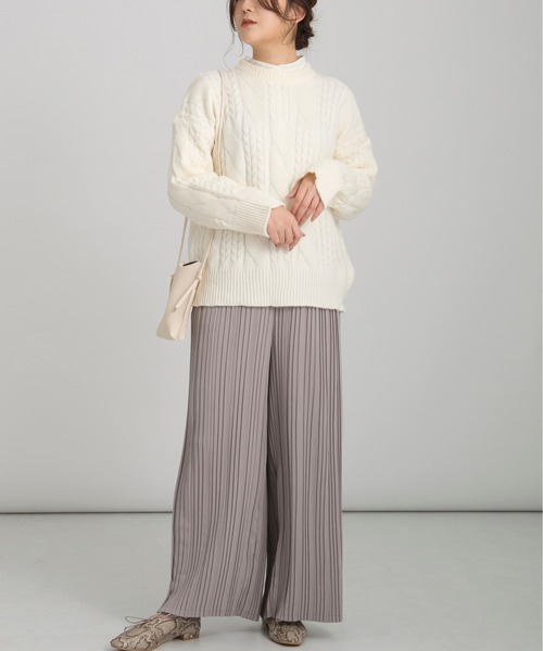 Ambre Neige（アンブルネージュ）の「プリーツワイドパンツ／【WEB/EC限定商品】（その他パンツ・レディース・ブラック/グレー/グリーン系その他/ブラウン・FREE）」の18枚目の写真