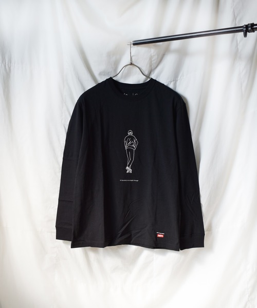 Naked Rust and other POEMS(ネイキッドラストアンドアザーポエムス)の「/Naked Rust and other POEMS/手書きプリント 長袖カットソー(Tシャツ/カットソー・レディース・ホワイト/ブラック/ベージュ・MEDIUM/LARGE)」の1枚目の写真