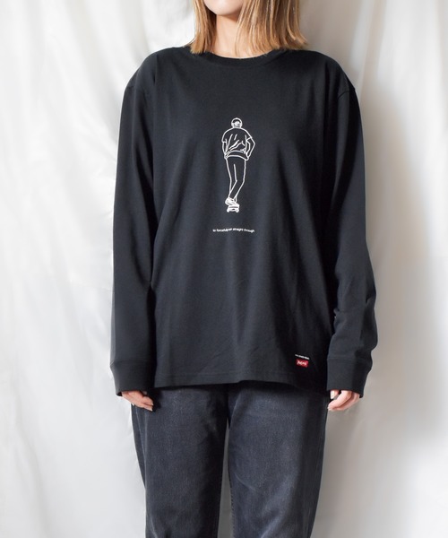 Naked Rust and other POEMS(ネイキッドラストアンドアザーポエムス)の「/Naked Rust and other POEMS/手書きプリント 長袖カットソー(Tシャツ/カットソー・レディース・ホワイト/ブラック/ベージュ・MEDIUM/LARGE)」の10枚目の写真