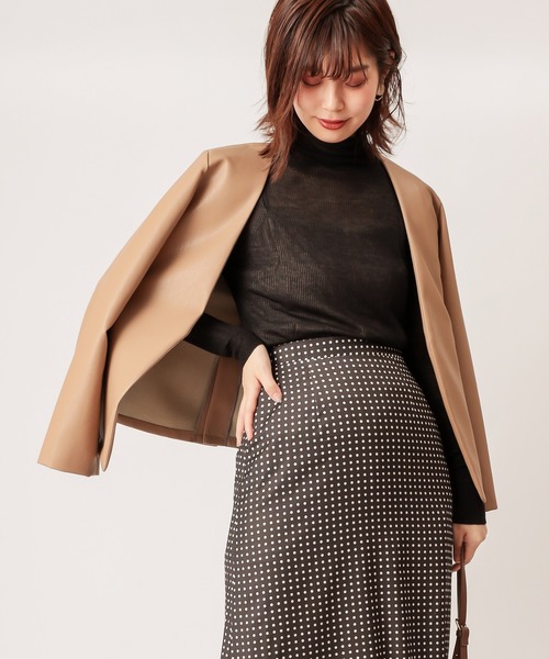 natural couture（ナチュラルクチュール）の「シアータートルニット（ニット/セーター・レディース・ブラック/ベージュ/ブラウン/オフホワイト/モカ・FREE）」の20枚目の写真