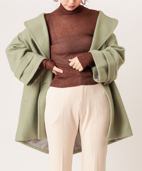 natural couture（ナチュラルクチュール）の「シアータートルニット（ニット/セーター・レディース・ブラック/ベージュ/ブラウン/オフホワイト/モカ・FREE）」の18枚目の写真