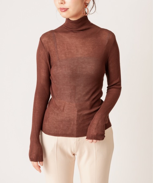 natural couture（ナチュラルクチュール）の「シアータートルニット（ニット/セーター・レディース・ブラック/ベージュ/ブラウン/オフホワイト/モカ・FREE）」の13枚目の写真