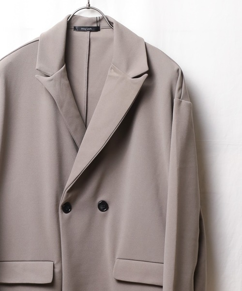 ONE DAY KMC (ワンデイケーエムシー)の「梨地ルーズダブルテーラードジャケット(テーラードジャケット・メンズ・ブラック/ブラウン/グレイッシュベージュ/ブルー/ベージュ・FREE)」の4枚目の写真