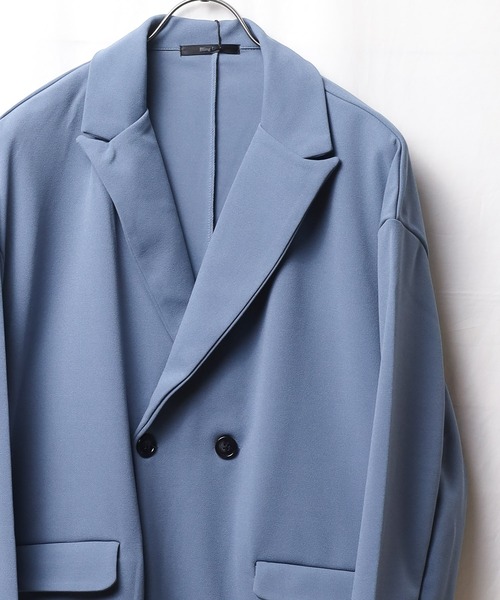 ONE DAY KMC (ワンデイケーエムシー)の「梨地ルーズダブルテーラードジャケット(テーラードジャケット・メンズ・ブラック/ブラウン/グレイッシュベージュ/ブルー/ベージュ・FREE)」の5枚目の写真