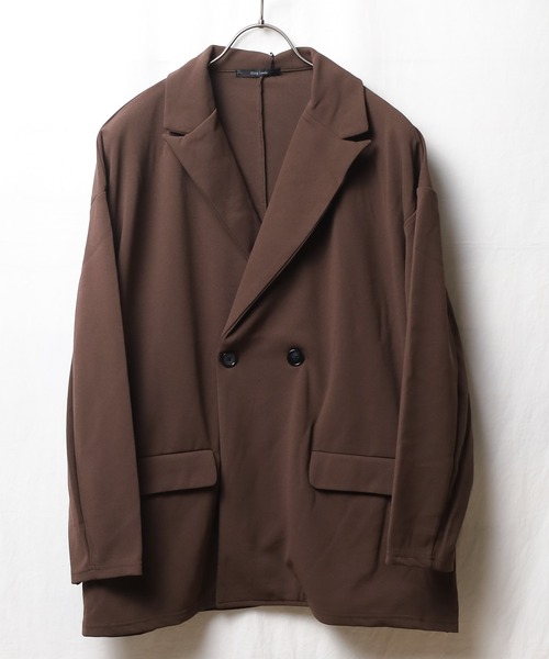ONE DAY KMC (ワンデイケーエムシー)の「梨地ルーズダブルテーラードジャケット(テーラードジャケット・メンズ・ブラック/ブラウン/グレイッシュベージュ/ブルー/ベージュ・FREE)」の11枚目の写真