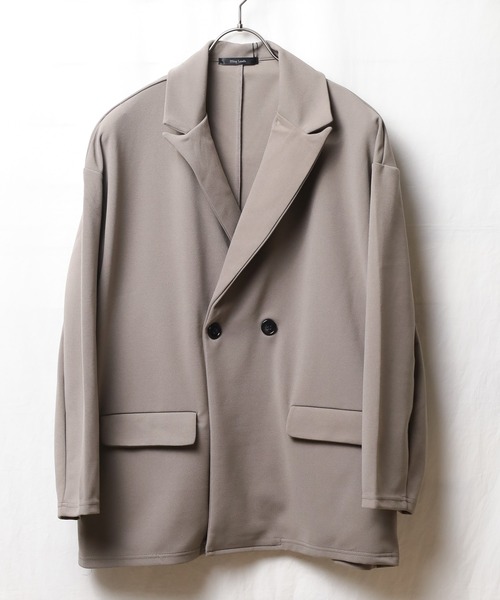 ONE DAY KMC (ワンデイケーエムシー)の「梨地ルーズダブルテーラードジャケット(テーラードジャケット・メンズ・ブラック/ブラウン/グレイッシュベージュ/ブルー/ベージュ・FREE)」の10枚目の写真