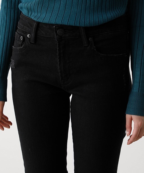 AZUL by moussy(アズールバイマウジー)の「REPAIR DENIM SKINNY/リペアデニムスキニー(デニムパンツ・レディース・ブラック/ブルー/ダークブルー・MEDIUM/X-LARGE/XX-SMALL/LARGE/SMALL/X-SMALL)」の7枚目の写真