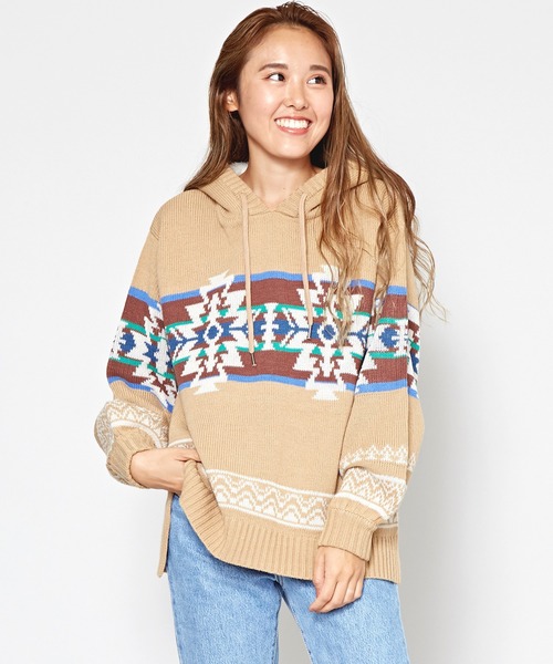 セール Kahiko オルテガ柄ニットフーディ パーカー Kahiko カヒコ のファッション通販 Zozotown