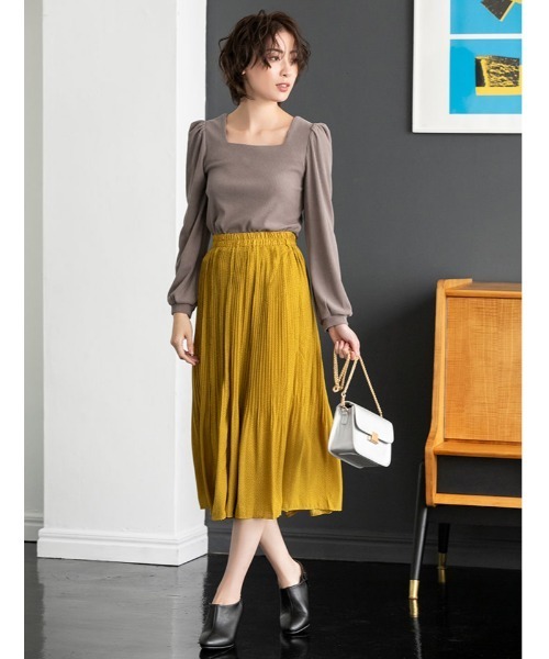 fifth(フィフス)の「マイクロドットプリーツスカート(スカート・レディース・ブラック/マスタード/テラコッタ・MEDIUM)」の1枚目の写真