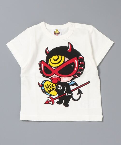 HYSTERIC MINI（ヒステリックミニ）の「DEVILKIN半袖Tシャツ（Tシャツ/カットソー・キッズ・ブラック/レッド/ホワイト・80/90）」の2枚目の写真