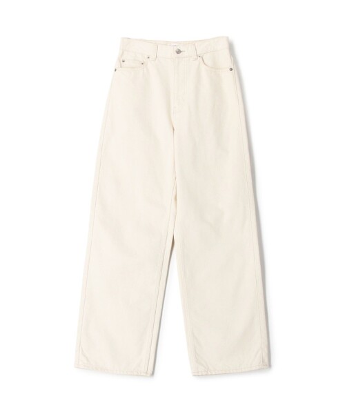 コットンホワイトデニム セミワイドパンツ（デニムパンツ