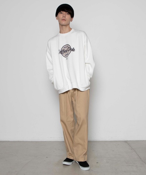 WEGO（ウィゴー）の「WEGO/レトロサークルロゴビッグシルエットプルオーバー（スウェット・メンズ・ホワイト/ダークグリーン/パープル・LARGE/MEDIUM）」の8枚目の写真