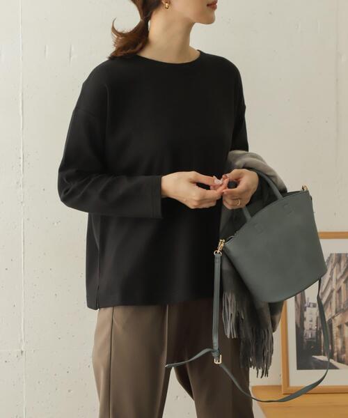 URBAN RESEARCH DOORS(アーバンリサーチドアーズ)の「起毛スムースワイドプルオーバー(Tシャツ/カットソー・レディース・オフホワイト/ブラック/グリーン系その他・ONE)」の3枚目の写真