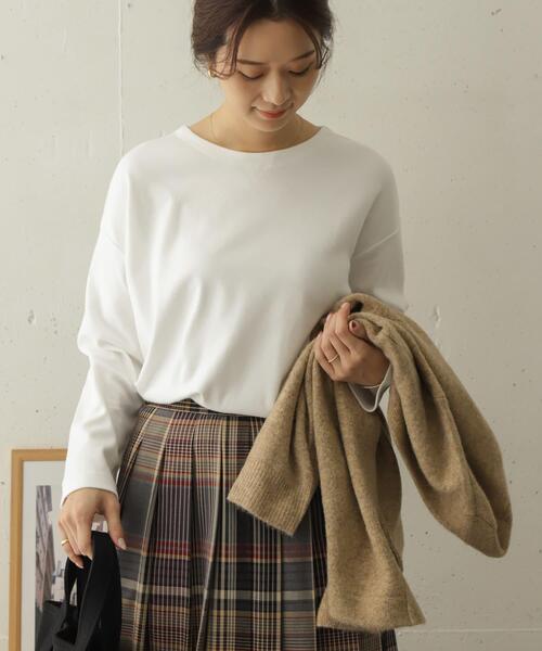 URBAN RESEARCH DOORS(アーバンリサーチドアーズ)の「起毛スムースワイドプルオーバー(Tシャツ/カットソー・レディース・オフホワイト/ブラック/グリーン系その他・ONE)」の4枚目の写真