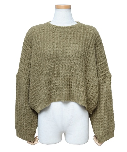 reca（レカ）の「クロップドニット（ニット/セーター・レディース・ベージュ/カーキ・FREE）」の5枚目の写真
