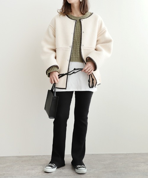 reca（レカ）の「クロップドニット（ニット/セーター・レディース・ベージュ/カーキ・FREE）」の12枚目の写真