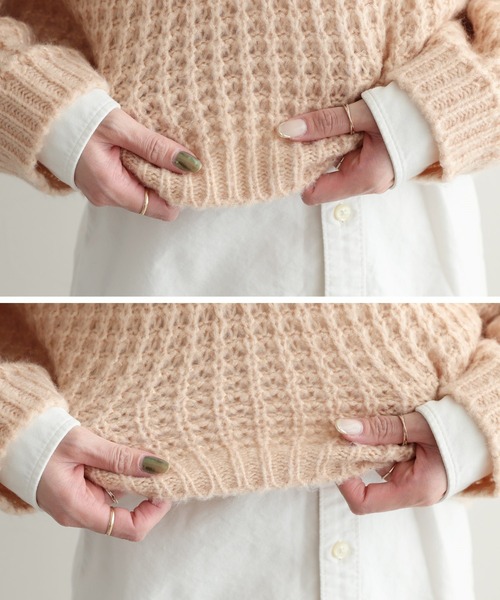 reca（レカ）の「クロップドニット（ニット/セーター・レディース・ベージュ/カーキ・FREE）」の6枚目の写真