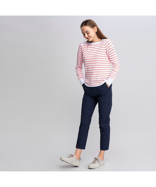 AIGLE（エーグル）の「DFTワッフルストライプTシャツ長袖（Tシャツ/カットソー・レディース・ネイビー/ピンク/ブルー・S/M/L）」の15枚目の写真