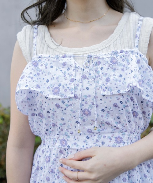 flower（フラワー）の「フローイングキャミワンピース（ワンピース・レディース・ホワイト/ブラック・FREE）」の14枚目の写真
