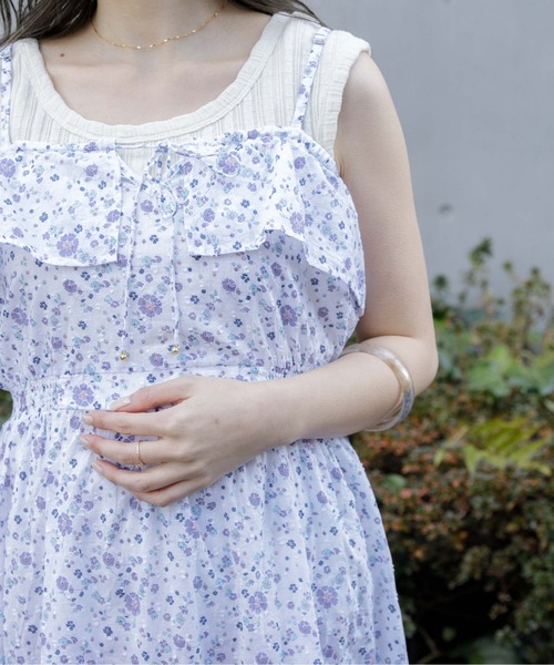 flower（フラワー）の「フローイングキャミワンピース（ワンピース・レディース・ホワイト/ブラック・FREE）」の3枚目の写真