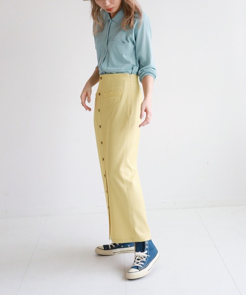 SLOBE citron.（スローブシトロン）の「SLOBE citron. カラーチェックアイラインスカート◆（スカート・レディース・サックスブルー/イエロー・38/36）」の8枚目の写真