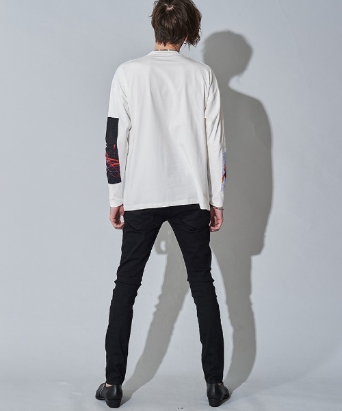 NO ID.(ノーアイディ)の「mlt3328- クリップアートプリントBIG-T Tシャツ(Tシャツ/カットソー・メンズ・ホワイト/グレー/ブラック・ONE SIZE)」の18枚目の写真