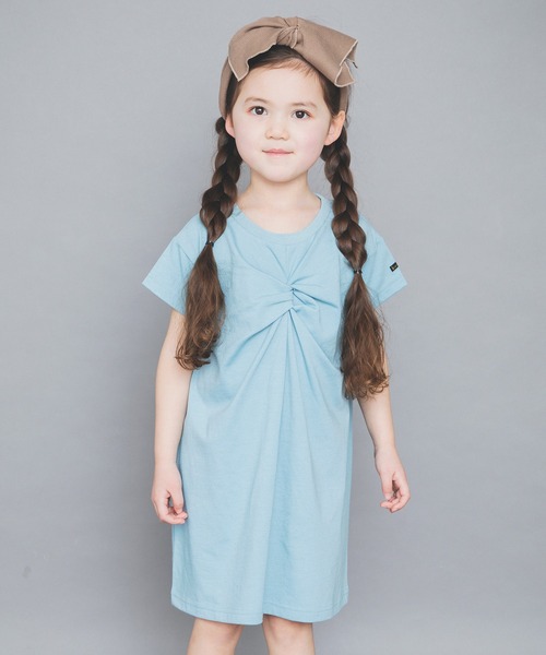 BRANSHES（ブランシェス）の「【WEB限定】胸元ねじり半袖ワンピース（ワンピース・キッズ・ライトベージュ/ライトグリーン/ブラウン/ピンク・140cm/110cm/100cm/120cm/130cm/150cm）」の8枚目の写真