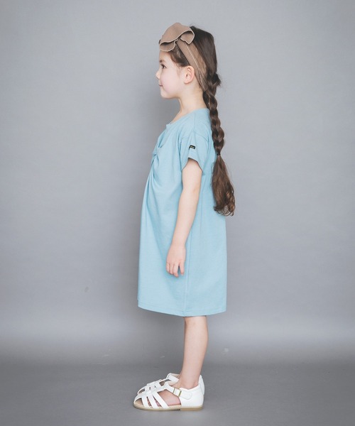 BRANSHES（ブランシェス）の「【WEB限定】胸元ねじり半袖ワンピース（ワンピース・キッズ・ライトベージュ/ライトグリーン/ブラウン/ピンク・140cm/110cm/100cm/120cm/130cm/150cm）」の6枚目の写真