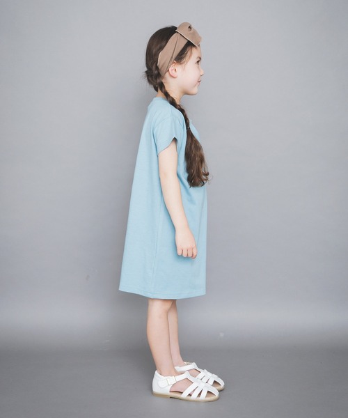 BRANSHES（ブランシェス）の「【WEB限定】胸元ねじり半袖ワンピース（ワンピース・キッズ・ライトベージュ/ライトグリーン/ブラウン/ピンク・140cm/110cm/100cm/120cm/130cm/150cm）」の5枚目の写真