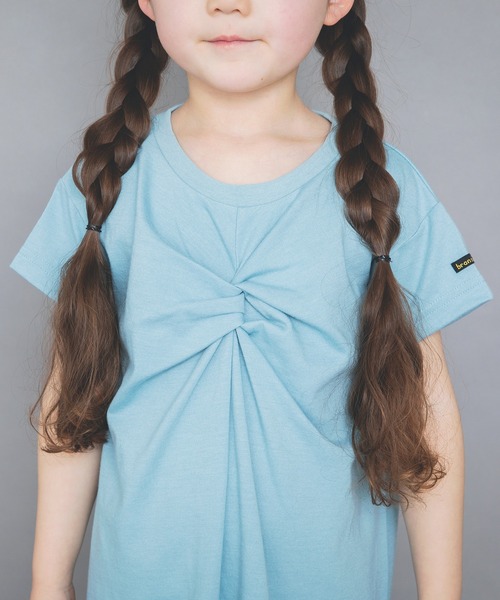 BRANSHES（ブランシェス）の「【WEB限定】胸元ねじり半袖ワンピース（ワンピース・キッズ・ライトベージュ/ライトグリーン/ブラウン/ピンク・140cm/110cm/100cm/120cm/130cm/150cm）」の9枚目の写真