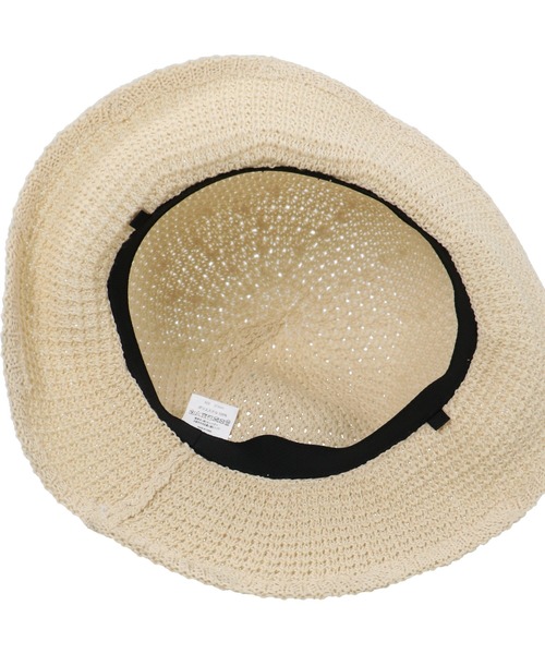 SPINNS（スピンズ）の「ペーパー素材 ツバ広レース編みチューリップ ハット（ハット・レディース・ベージュ/アイボリー・ONESIZE）」の7枚目の写真