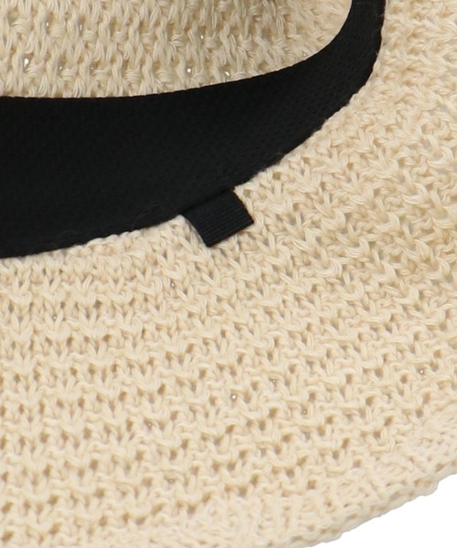 SPINNS（スピンズ）の「ペーパー素材 ツバ広レース編みチューリップ ハット（ハット・レディース・ベージュ/アイボリー・ONESIZE）」の8枚目の写真
