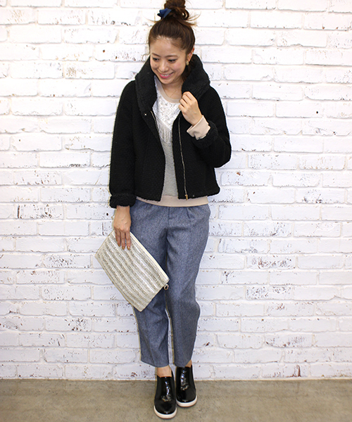 mystic（ミスティック）の「フードボアショートコート（その他アウター・レディース・ブラック/チャコールグレー/キャメル・FREE）」の6枚目の写真