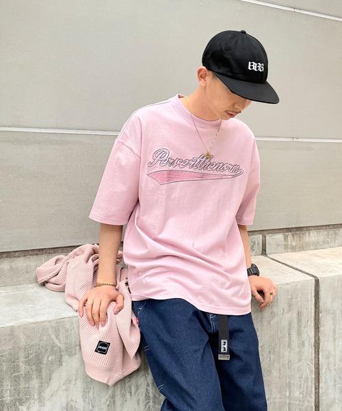 WHO'S WHO gallery（フーズフーギャラリー）の「【KOOKY'N/クーキー】 スタジアムカレッジ刺繍TEE（Tシャツ/カットソー・メンズ・ミント/ブラック/ライトグレー/ホワイト/パープル/ネイビー/アッシュグレー/ブルー/グリーン・FREE）」の9枚目の写真