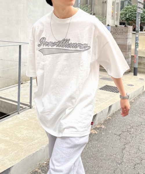 WHO'S WHO gallery（フーズフーギャラリー）の「【KOOKY'N/クーキー】 スタジアムカレッジ刺繍TEE（Tシャツ/カットソー・メンズ・ミント/ブラック/ライトグレー/ホワイト/パープル/ネイビー/アッシュグレー/ブルー/グリーン・FREE）」の16枚目の写真