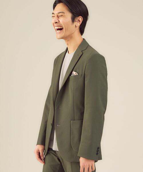 WORK TRIP OUTFITS GREEN LABEL RELAXING(ワークトリップアウトフィッツグリーンレーベル リラクシング)の「<機能/洗濯機洗い可・ストレッチ・防シワ> WTO A+ NY/PU メッシュ MODERN 2PP(テーラードジャケット・メンズ・ネイビー/オリーブ・S/44/L/48/M/46/XL/50/XS/42)」の13枚目の写真