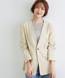 【セットアップ対応】麻混ノーラペルジャケット