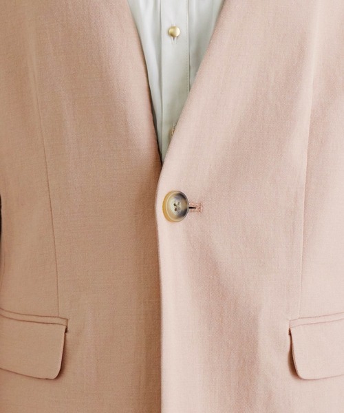 ROPE' PICNIC（ロペピクニック）の「【セットアップ対応】麻混ノーラペルジャケット（ノーカラージャケット・レディース・ベージュ/カーキ/ピンク・38）」の11枚目の写真